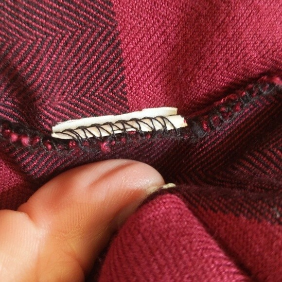 Thread + Supply long line button up thin flannel red/black buffalo check top S - Picture 7 of 7